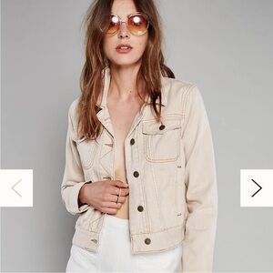 Free People Cream Denim Jacket